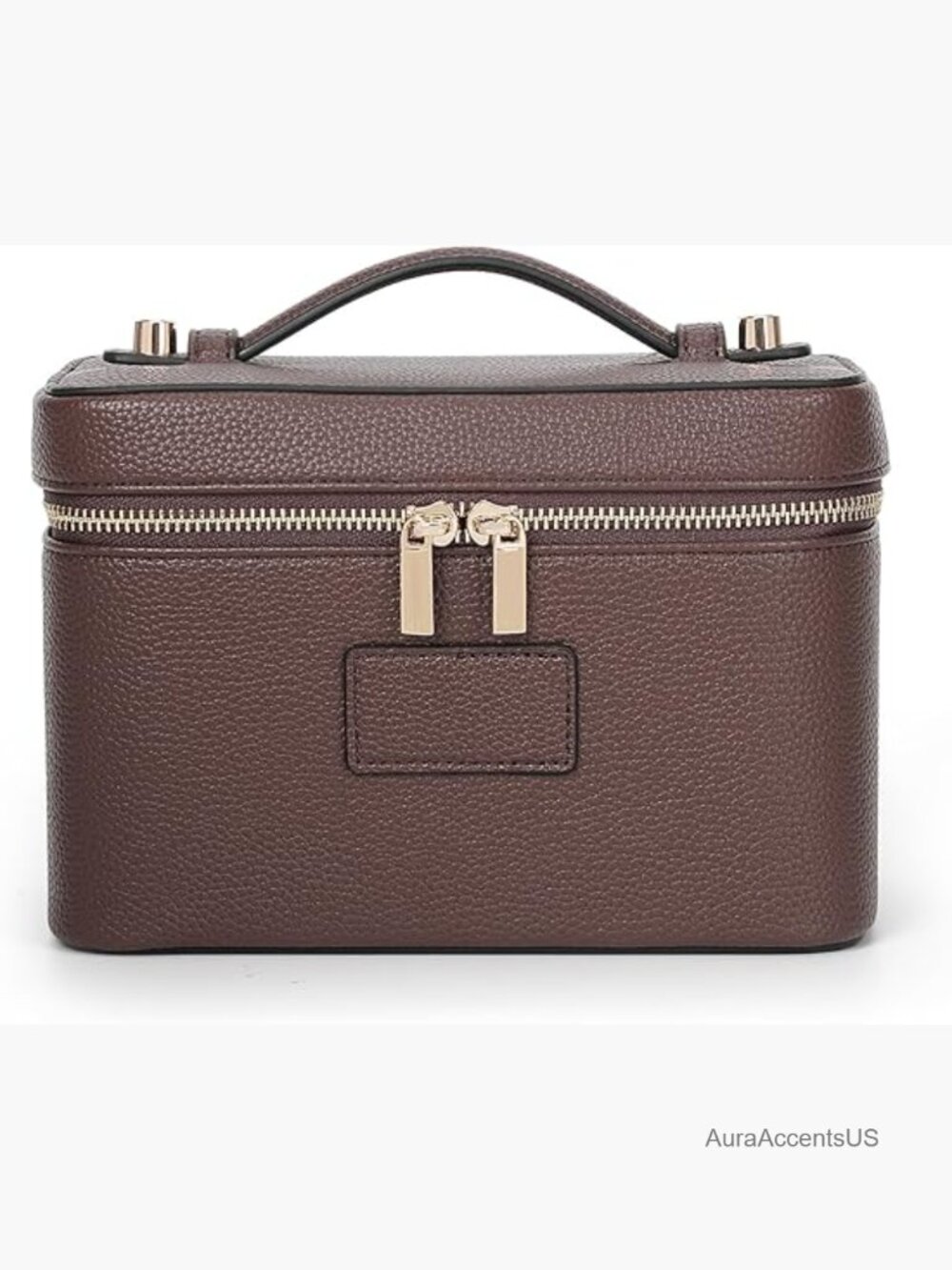 Leather Vanity Case Travel Toiletry Bag with Removable Divider